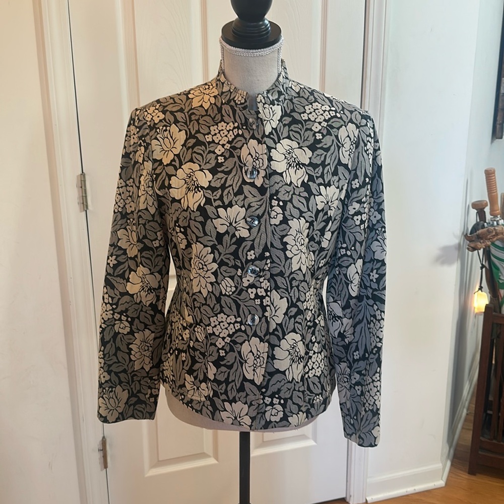 Rena Rowan Petite Floral Button-Up Jacket - Size 10P